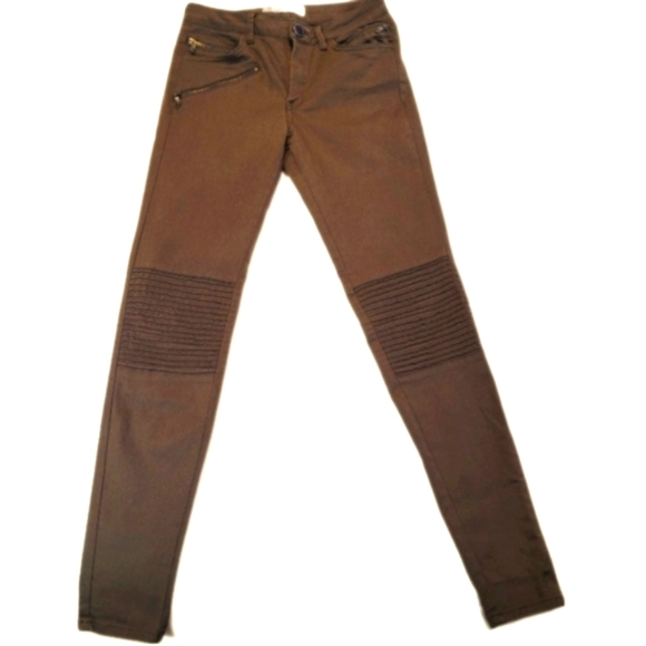 ZARA Basic Mid-Rise Denim Stretch Pants - Picture 2 of 9